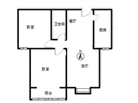 水岸花城2室2厅1卫户型图