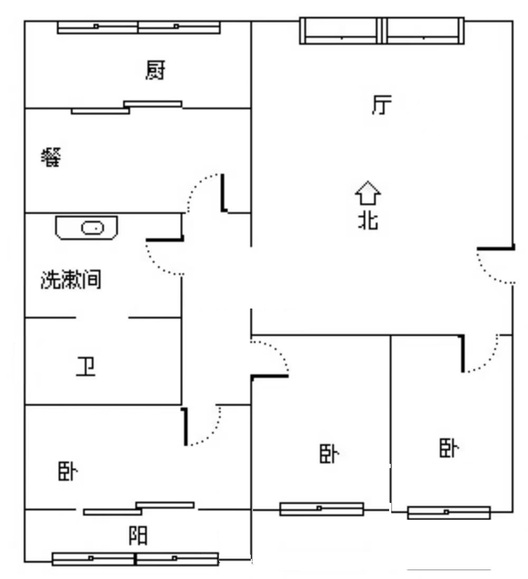 宏远二号院3室2厅1卫户型图