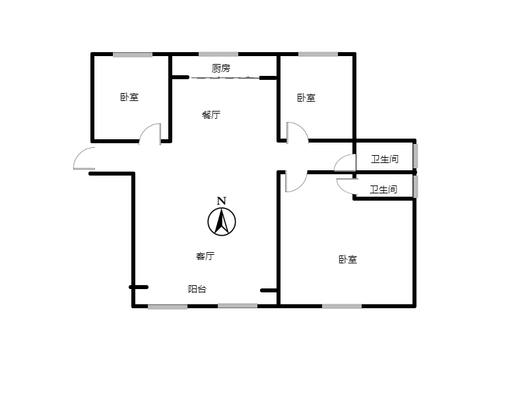 香邑溪谷一期3室2厅2卫户型图