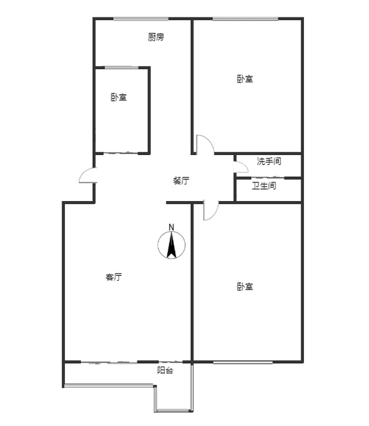 仙颐园小区3室2厅1卫户型图
