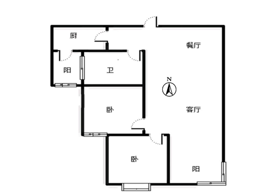 天伦湾嘉园2室2厅1卫户型图