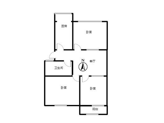 晨光小区3室1厅1卫户型图