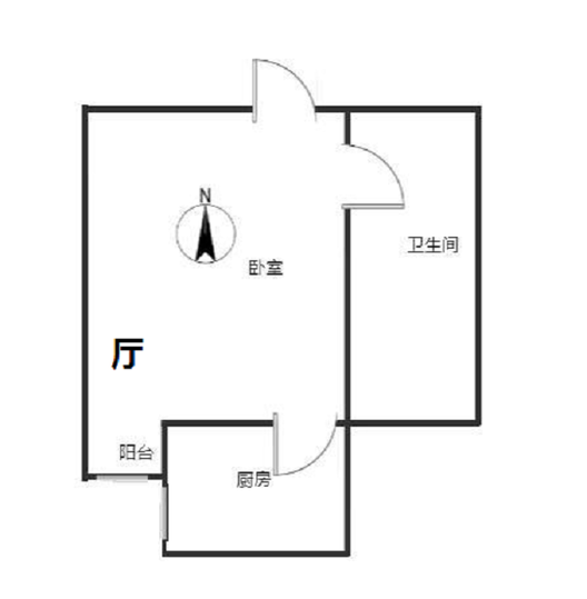 东林家园1室1厅1卫户型图