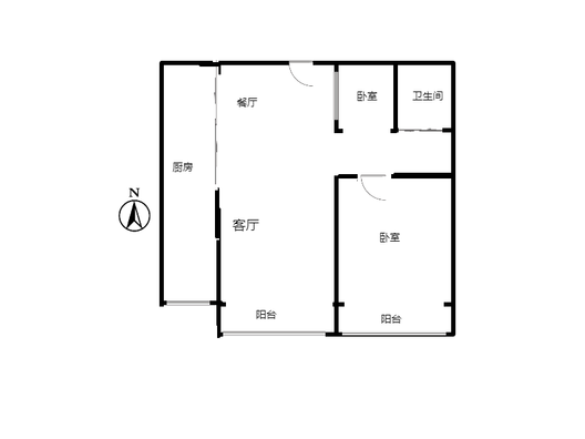 幸福城小区2室2厅1卫户型图