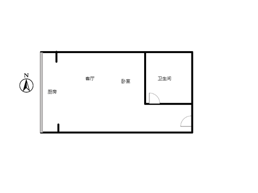 豪门庄园1室1厅1卫户型图