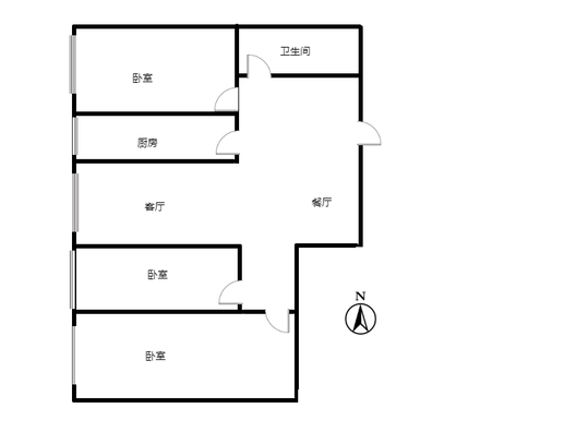 汇元国际3室2厅1卫户型图