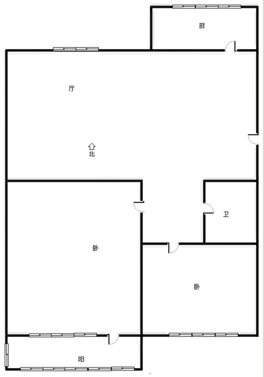 范阳水电小区2室1厅1卫户型图