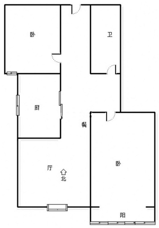 联合七号院2室2厅1卫户型图