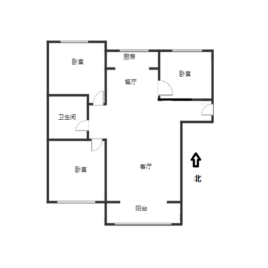 鸿坤理想湾3室2厅1卫户型图
