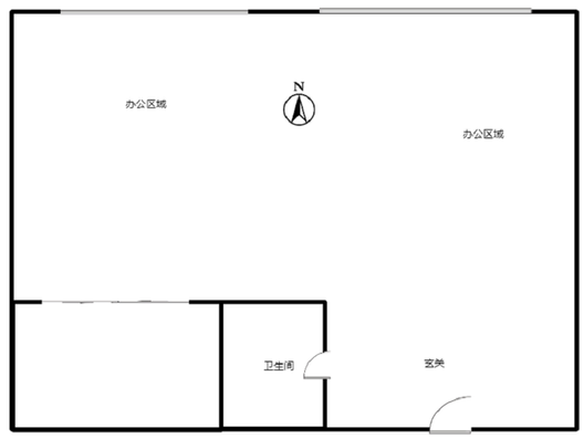 公园80901室1厅1卫户型图