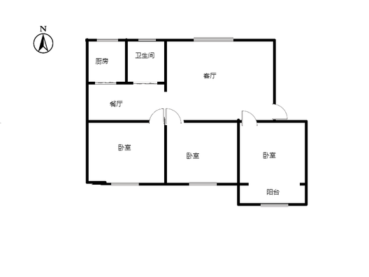 范阳小区3室2厅1卫户型图