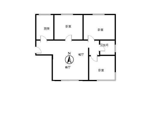 三利中和城二期东区(C区）3室2厅1卫户型图
