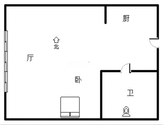 公园80901室1厅1卫户型图