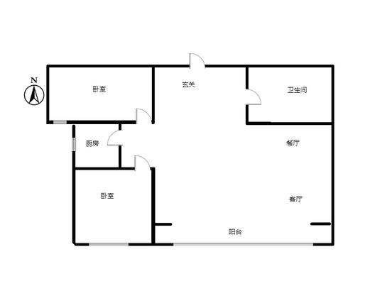水榭春天2室2厅1卫户型图