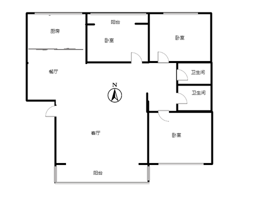 燕赵花园3室2厅2卫户型图