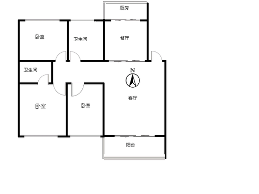 宝林苑小区3室2厅2卫户型图