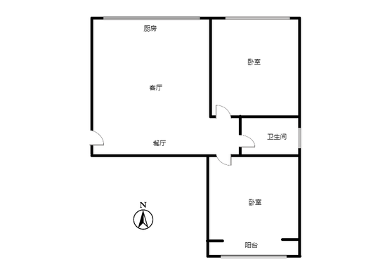 水榭春天2室2厅1卫户型图