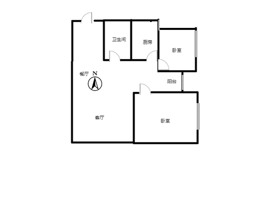 军怡公馆（北京公馆）2室2厅1卫户型图
