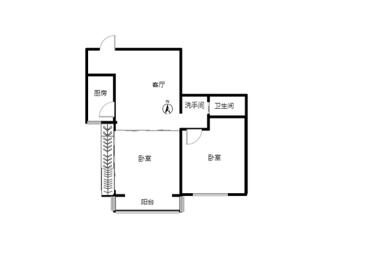 东方丽景(金领郡)2室1厅1卫户型图