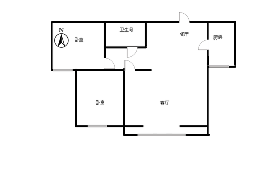 水岸花城2室2厅1卫户型图