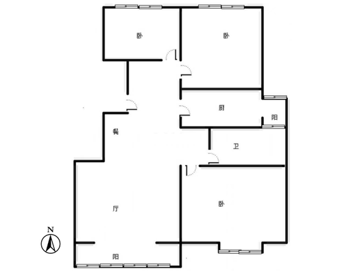 华融现代城3室2厅2卫户型图