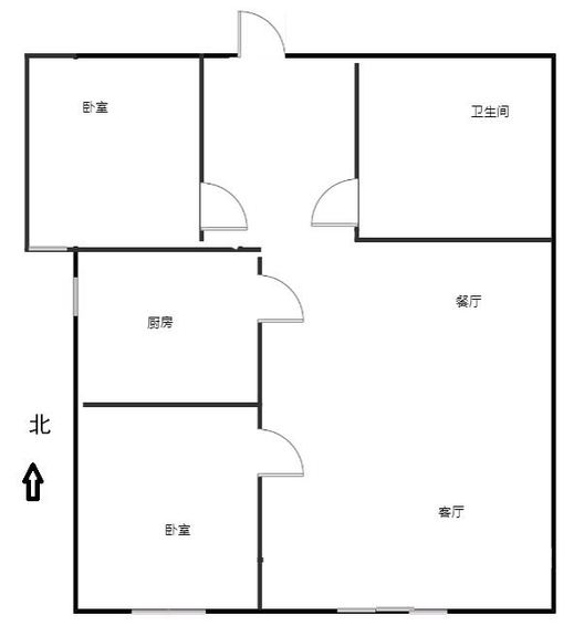 K2狮子城2室2厅1卫户型图