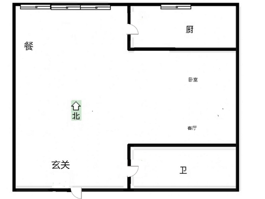 名流美域1室2厅1卫户型图