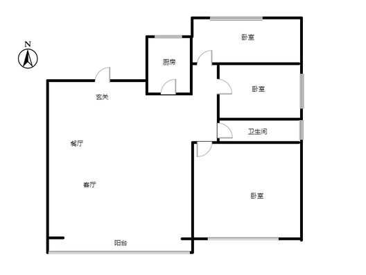 香邑溪谷悦都3室2厅1卫户型图