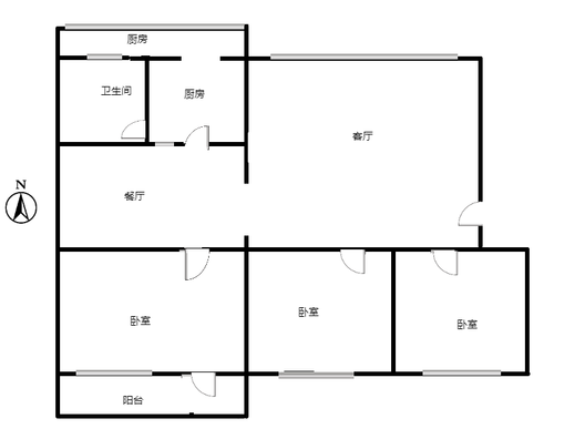 金正小区3室2厅1卫户型图