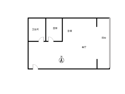 怡安馨居1室1厅1卫户型图