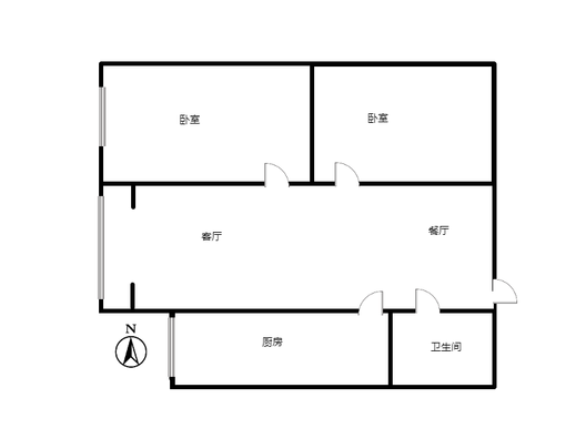 华泰金源2室2厅1卫户型图