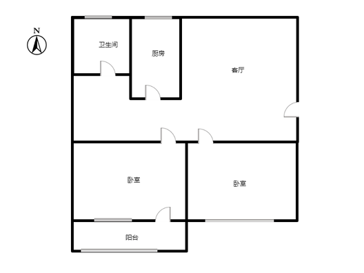 老干部局家属院2室1厅1卫户型图