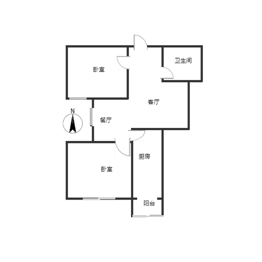 新怡家园小区2室2厅1卫户型图
