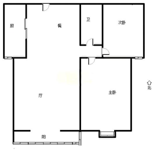 水岸花城2室2厅1卫户型图