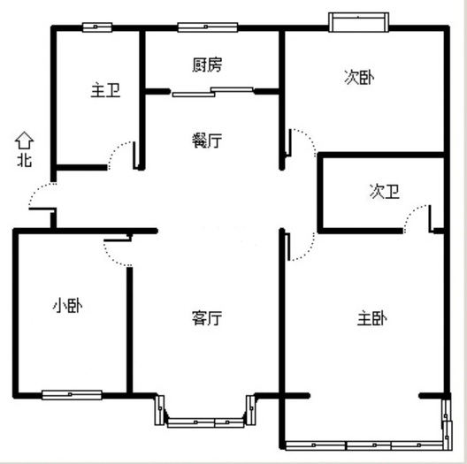 金兴花园3室2厅2卫户型图
