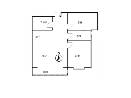 香邑溪谷上园2室2厅1卫户型图