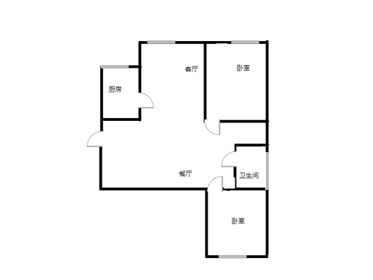 水岸花城2室2厅1卫户型图