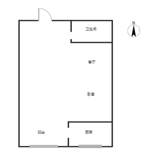 名流美域1室1厅1卫户型图