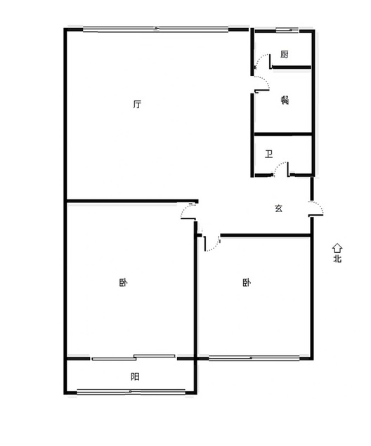 研制厂小区2室2厅1卫户型图