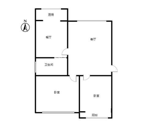 范阳水电小区2室2厅1卫户型图
