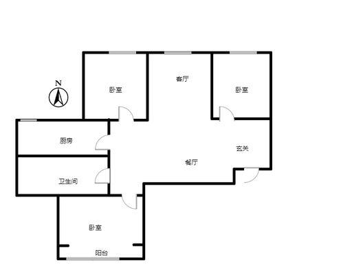 香港豪庭3室2厅1卫户型图
