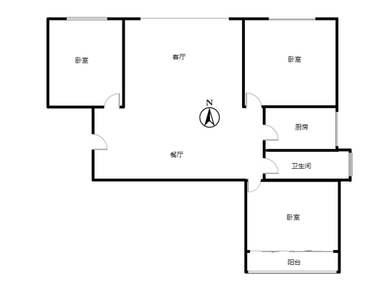 香港豪庭3室2厅1卫户型图