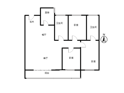 滨江郦城3室2厅2卫户型图