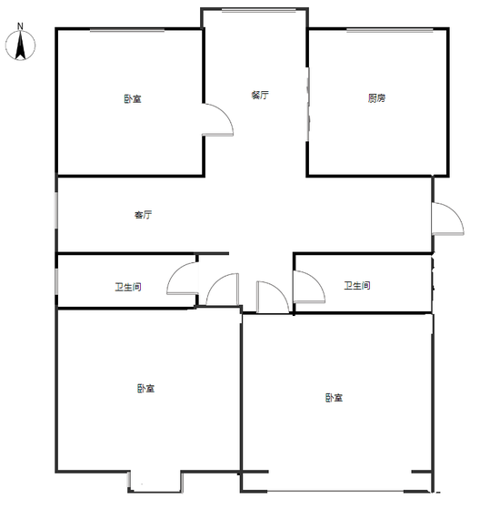技校家园3室2厅2卫户型图