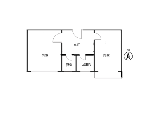 矿山局家属楼南院2室1厅1卫户型图