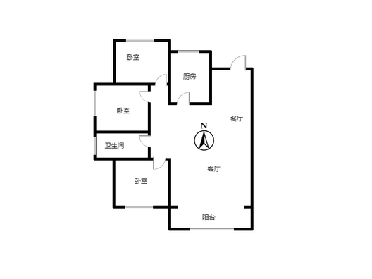 香邑溪谷悦都3室2厅1卫户型图