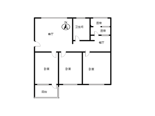 华欣小区3室2厅1卫户型图