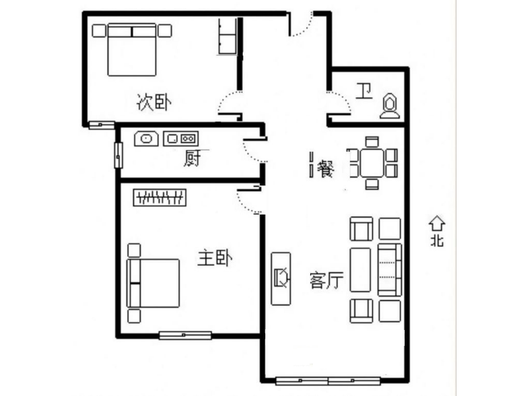 K2狮子城2室2厅1卫户型图