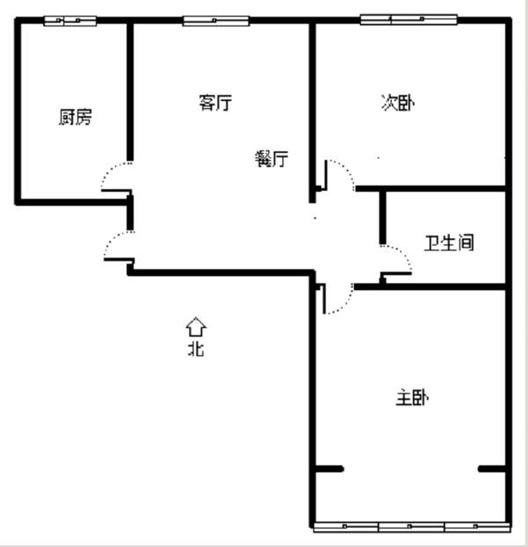 惠友康庭二期2室2厅1卫户型图