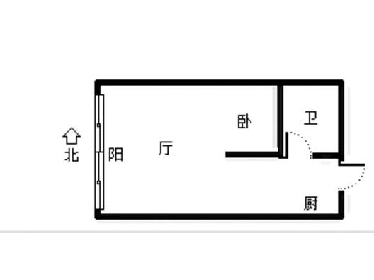 金街公寓1室1厅1卫户型图